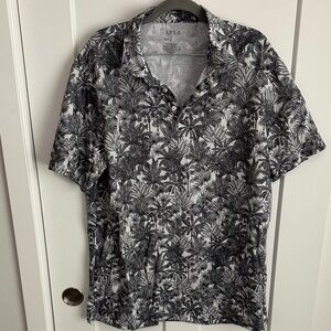 Apt. 9 Men's Black and White Tropical Print Shirt